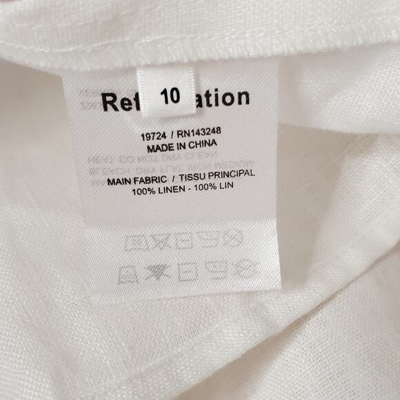 Reformation Clyde 2 Piece Set 100% Linen Midi Skirt Crop Top Bustier White 10 - Picture 10 of 12